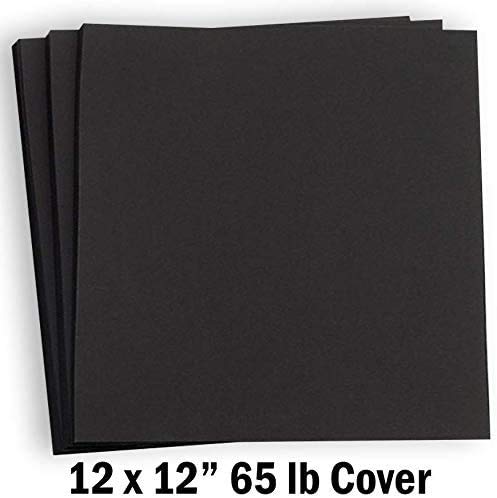 25 Pack of Black Cardstock Scrapbook Paper