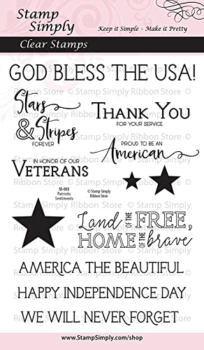 Patriotic American Sentiments Stamp Set 4x6 Inch