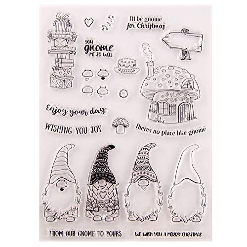 Joyful Home Gnome Clear Stamp for Christmas Scrapbooking