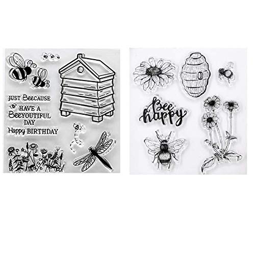2pc/Set Happy Bees Nest House Clear Scrapbooking Stamp