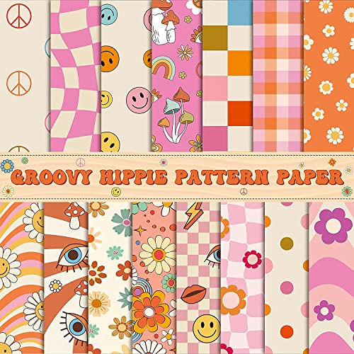 Haooryx 60PCS Retro Boho Floral Scrapbook Paper