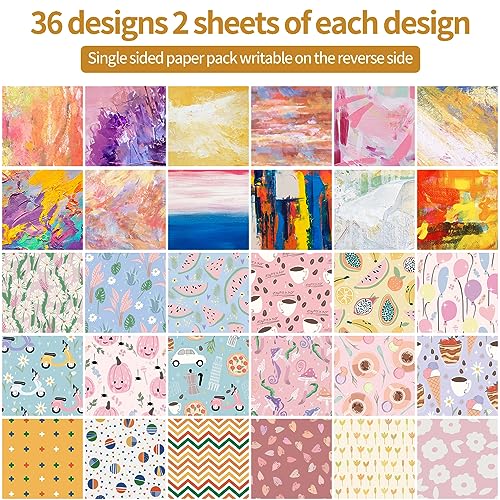 Fresh Vintage 6"x6" Scrapbooking Paper Pack - 72 Sheets