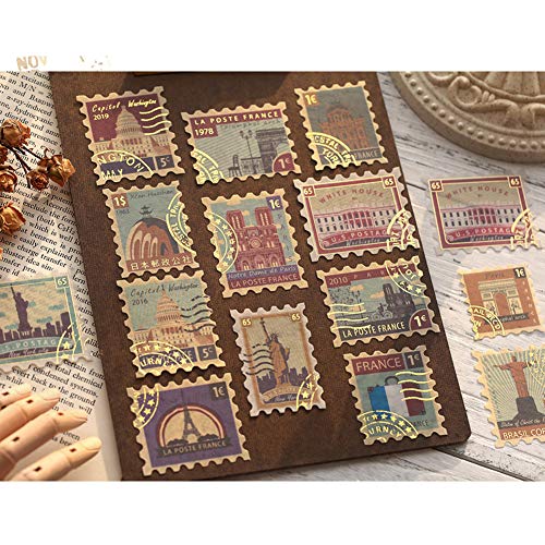 120PCS Vintage Gold Foil Washi Stickers for Scrapbooking