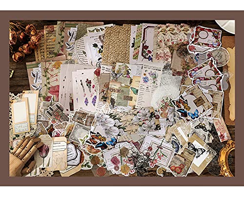 Vintage Flower Scrapbook Supplies Pack - 260 Pieces