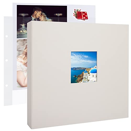 Large 3 Ring Scrapbook Album - Beige Cover/White Pages