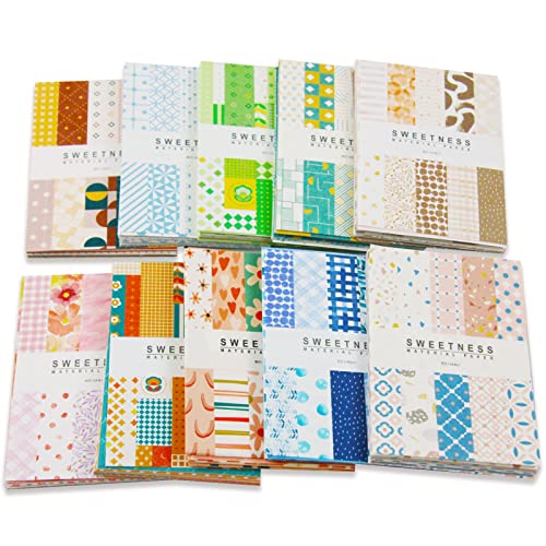 Colorful Vintage Scrapbook Paper Set for DIY Crafting