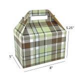 132 Green Plaid Gable Boxes for Parties