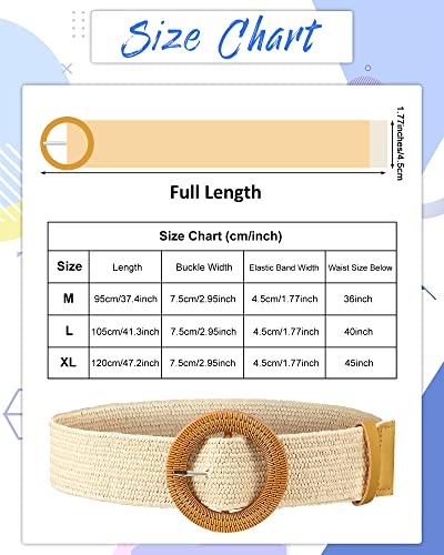 Retro Straw Woven Belt for Women - 4 Pack