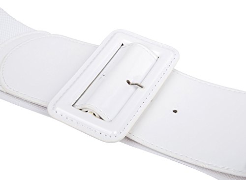 Hanna Nikole Retro White Wide Waist Belt
