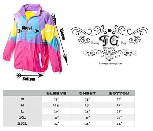 Funny Guy Mugs Like Totally 80s & 90s Retro Neon Windbreaker, Large