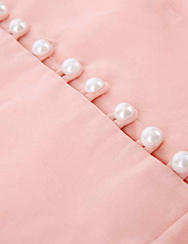 1950s Cape Collar Vintage Swing Dress, Pink, Medium