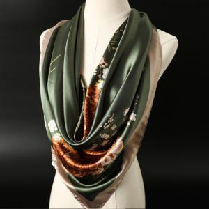 Floral Large Satin Silk Feel Scarf Wrap