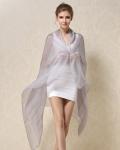 Elegant Solid Color Silk Chiffon Oblong Scarf