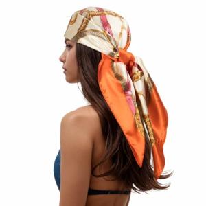 RIIQIICHY Silk-Like Printed Head Scarf 35