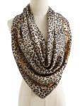 Leopard Print 35 Inch Silk Wrap Scarf