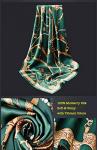 Pure Mulberry Silk Square Scarf - Blackish Green