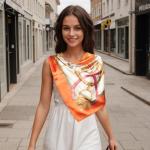 RIIQIICHY Silk-Like Printed Head Scarf 35