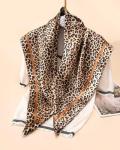 Leopard Print 35 Inch Silk Wrap Scarf