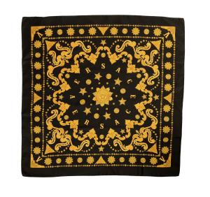 Versace Black & Gold Silk Shawl Scarf