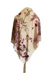 Botanical Watercolor Silk Scarf in Burgundy