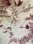 Botanical Watercolor Silk Scarf in Burgundy