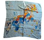 Floral Horse Print Mulberry Silk Scarf 35"x35