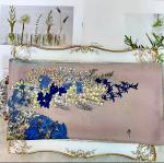 Floral Horse Print Mulberry Silk Scarf 35"x35