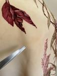 Botanical Watercolor Silk Scarf in Burgundy