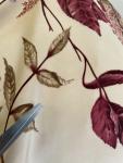 Botanical Watercolor Silk Scarf in Burgundy