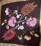 Large Floral Silk Wrap Scarf 50x50 Inches