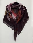 Large Floral Silk Wrap Scarf 50x50 Inches