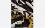 Oversized Black and Yellow Silk Paisley Scarf