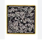 Oversized Black and Yellow Silk Paisley Scarf