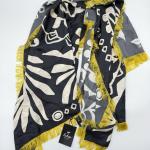 Oversized Black and Yellow Silk Paisley Scarf
