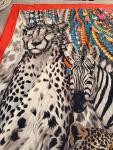 Vintage Animal Print Silk Wrap Scarf 53" x 53