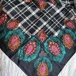 Diane Von Furstenberg Paisley & Plaid Silk Wrap