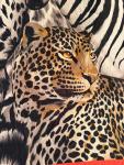 Vintage Animal Print Silk Wrap Scarf 53" x 53