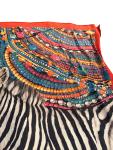 Vintage Animal Print Silk Wrap Scarf 53" x 53