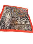 Vintage Animal Print Silk Wrap Scarf 53" x 53