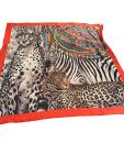 Vintage Animal Print Silk Wrap Scarf 53" x 53