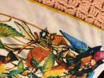 Flower and Bird Silk Twill Oversized Scarf