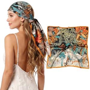 Silk Satin Head Scarf for Hair Wrapping
