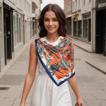 RIIQIICHY 35-Inch Silk-Like Printed Head Scarf