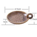 Vintage Ceramic Candle Bowl with Handle - Khaki