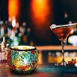 Rainbow Mosaic Glass Candle and Vase Holder