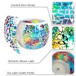 Rainbow Mosaic Glass Candle and Vase Holder