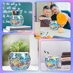 Rainbow Mosaic Glass Candle and Vase Holder