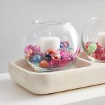 3.5” Glass Rose Candle Bowl - 12 Pack