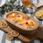 Large Botanical Scented Candle Bowl with Flowers