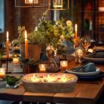 Large Botanical Scented Candle Bowl with Flowers